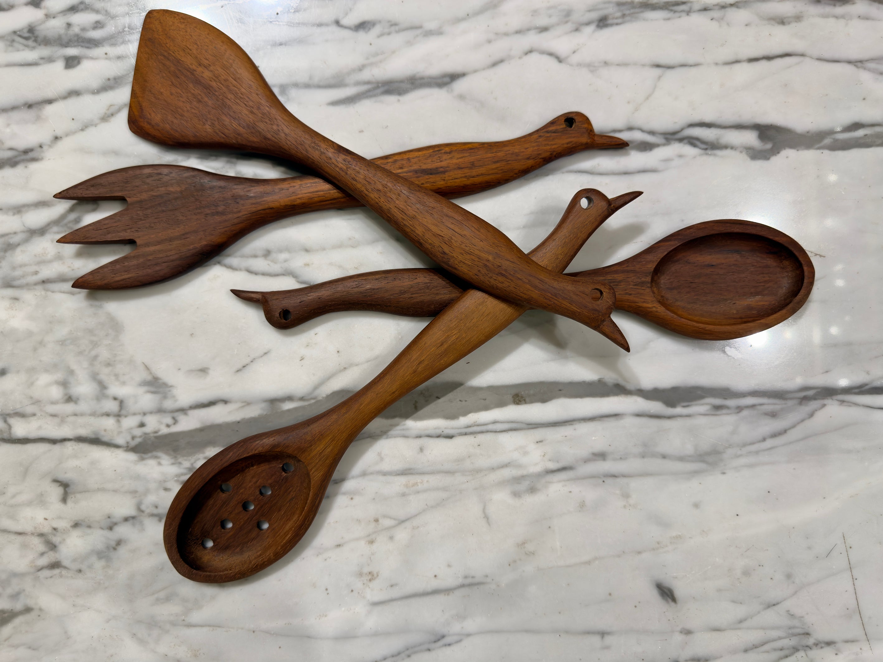 Handcrafted Wooden Kitchen Utensil Set – 30 cm (4 Pieces)