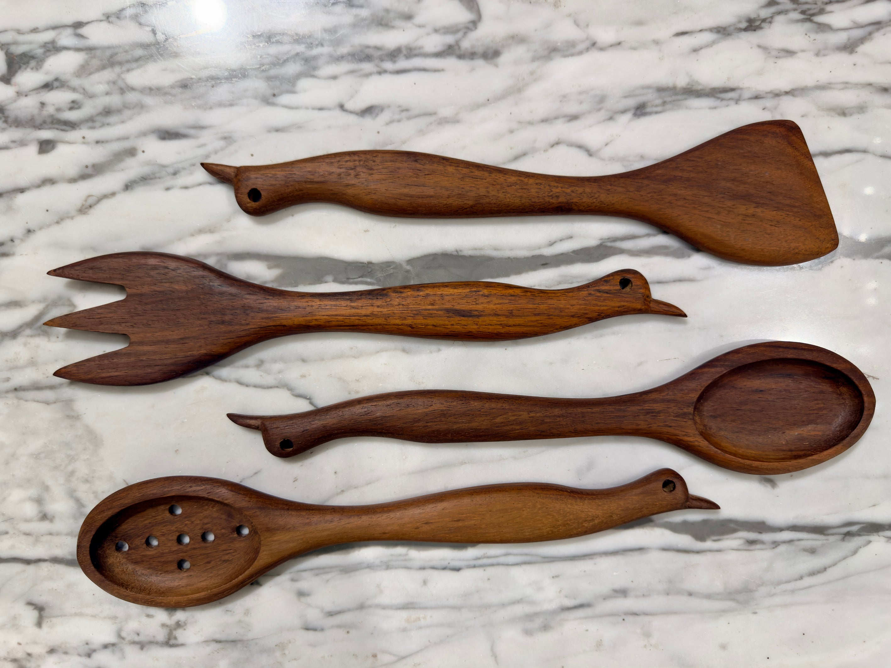 Handcrafted Wooden Kitchen Utensil Set – 30 cm (4 Pieces)