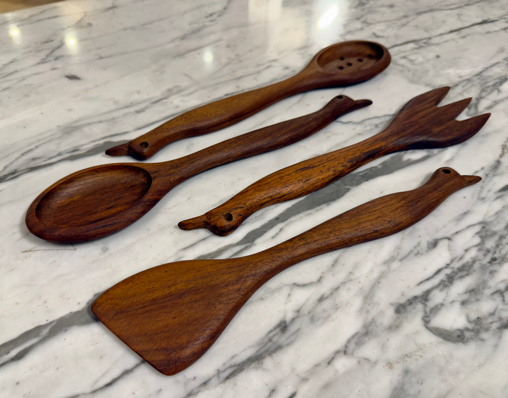 Handcrafted Wooden Kitchen Utensil Set – 30 cm (4 Pieces)