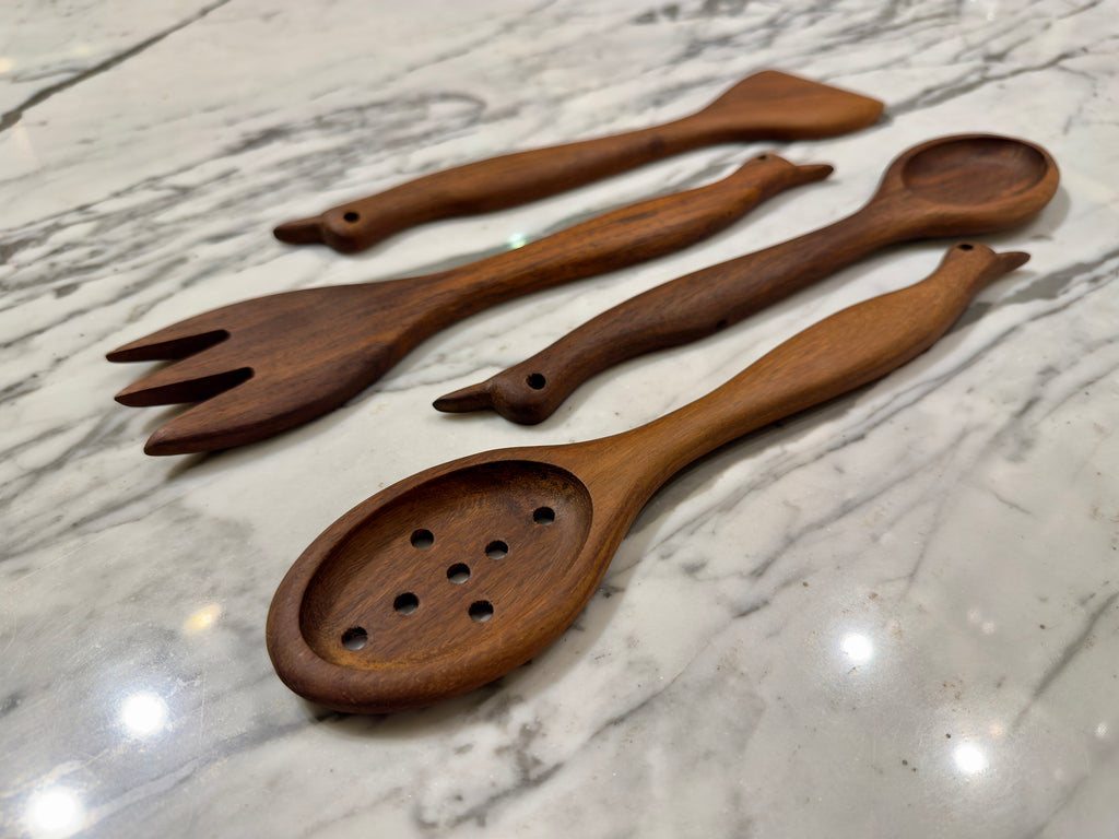 Handcrafted Wooden Kitchen Utensil Set – 30 cm (4 Pieces)