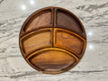 Handcrafted Shisham Wood Divided Serving Platter Set – 30 cm