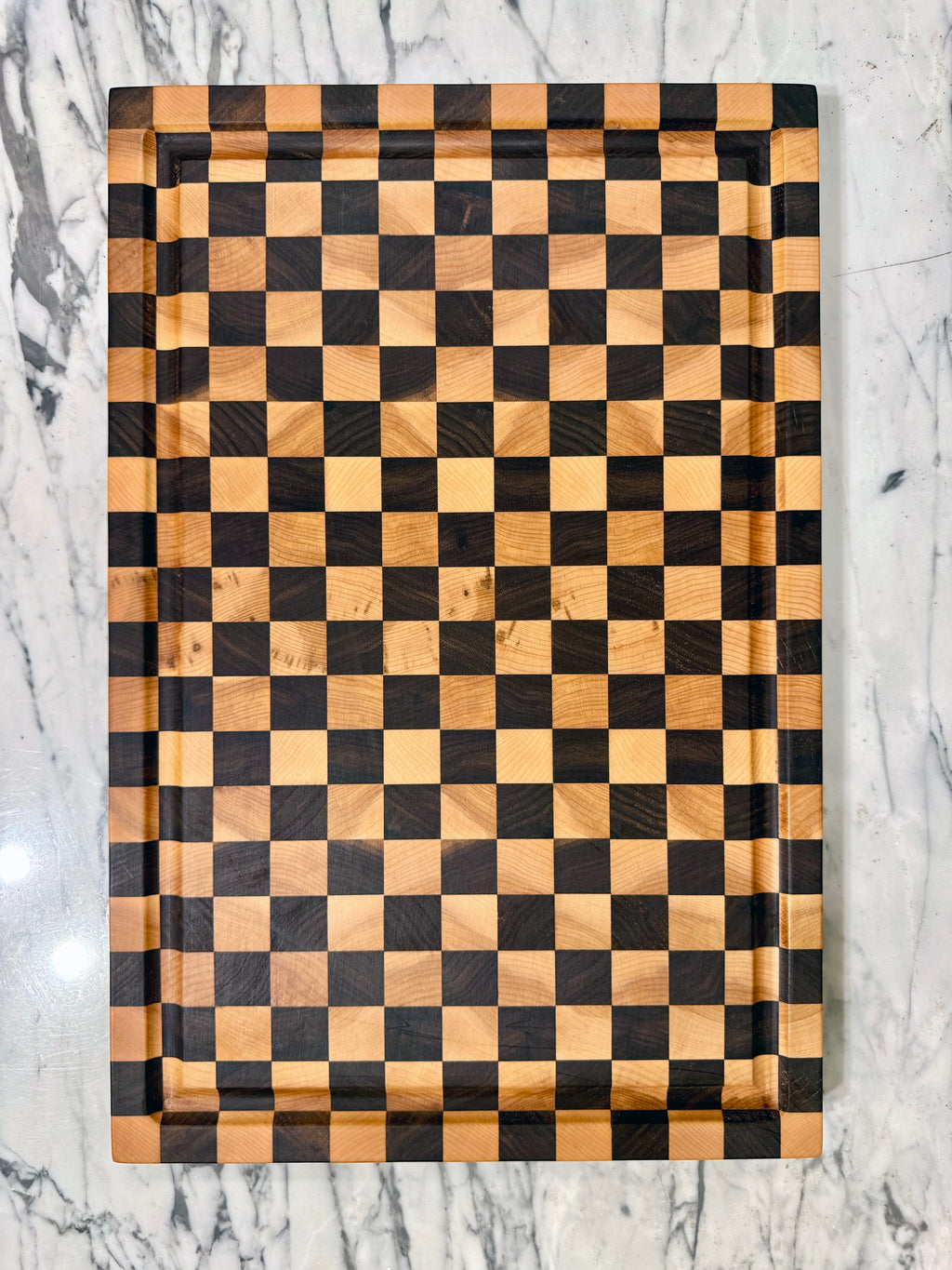 Premium End Grain Walnut & Maple Cutting Board – 46 × 32 cm