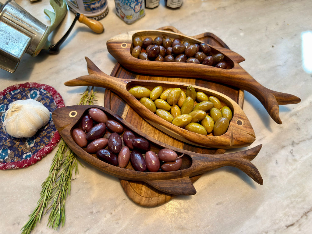 Handcrafted Fish Serving Platter Set – 3 Pieces