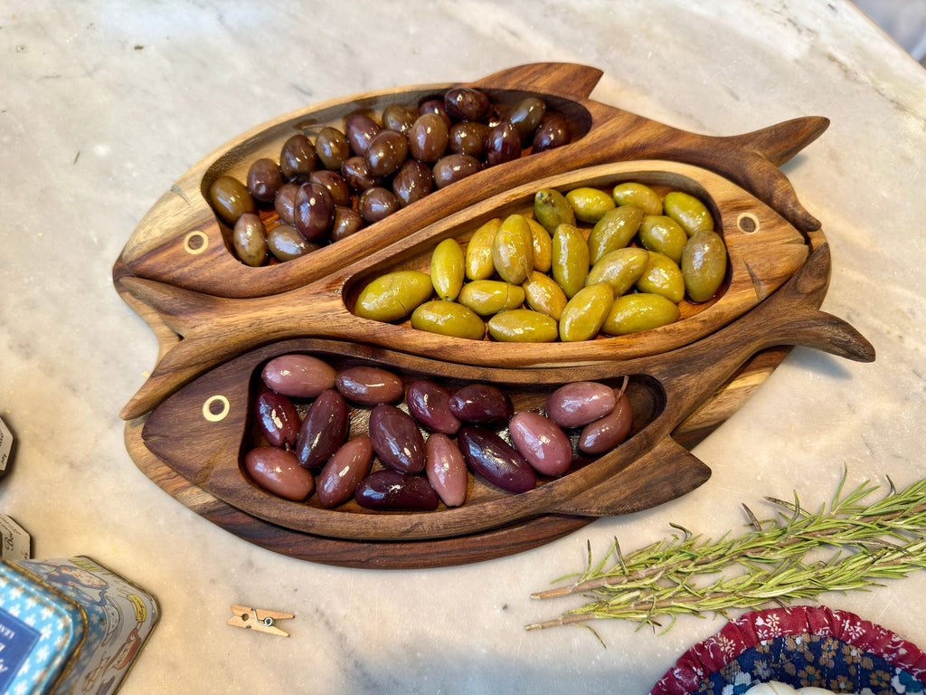 Handcrafted Fish Serving Platter Set – 3 Pieces