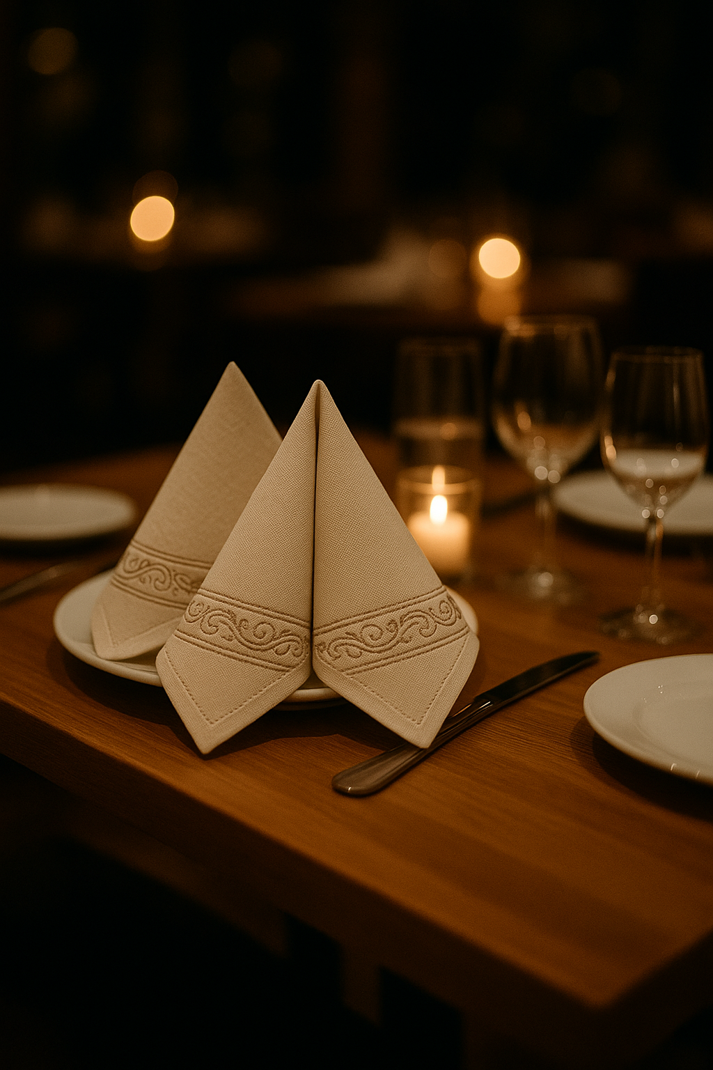 Luxury Cotton Napkins with Classic Embroidery – Formal Table Setting