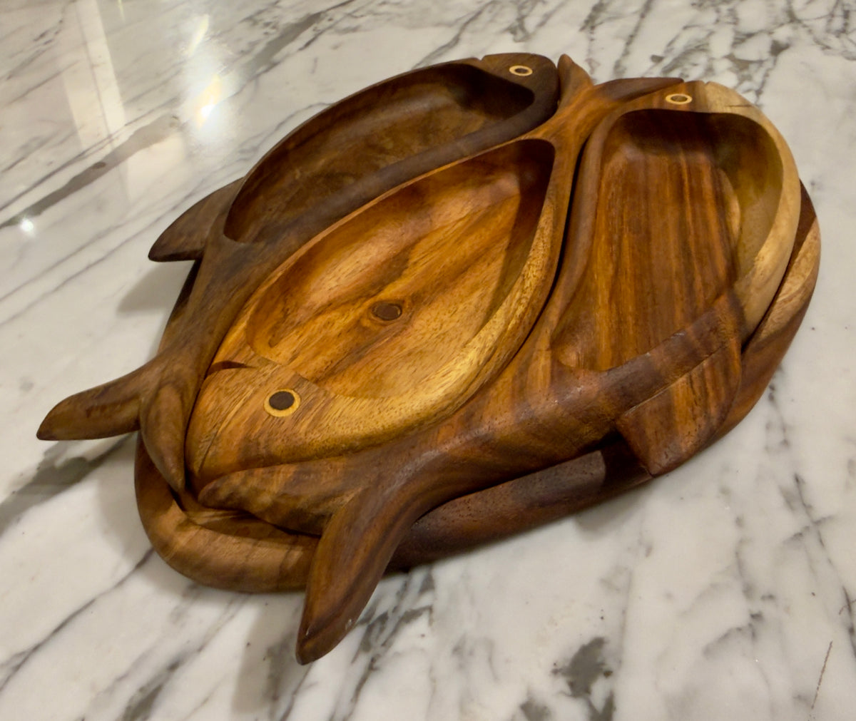 Handcrafted Fish Serving Platter Set – 3 Pieces