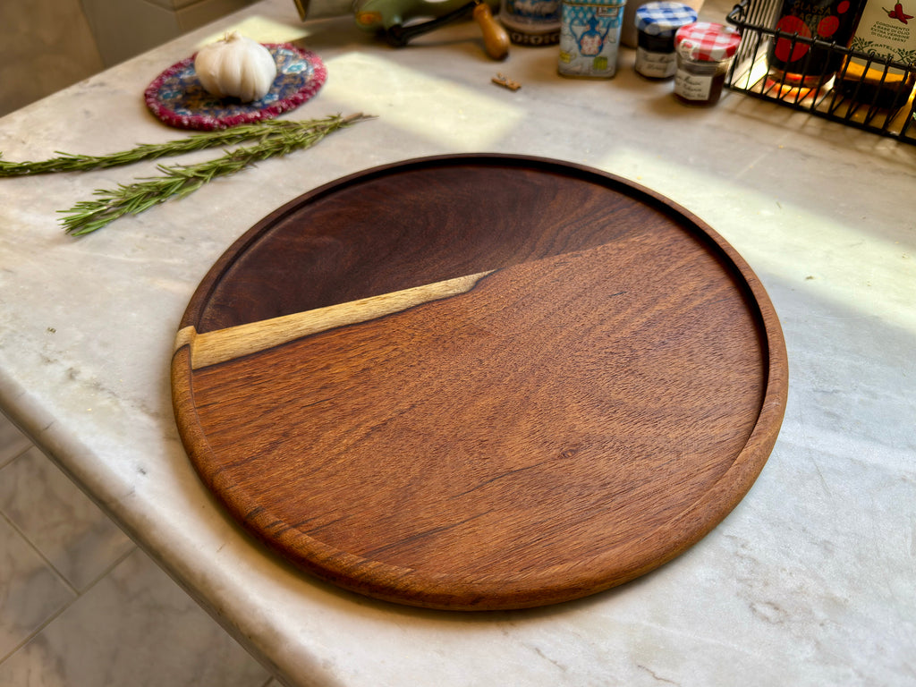 Handcrafted Wood Divided Serving Platter Set – 30 cm