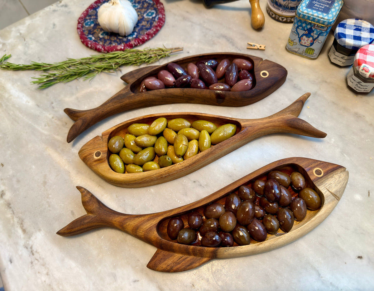 Handcrafted Fish Serving Platter Set – 3 Pieces