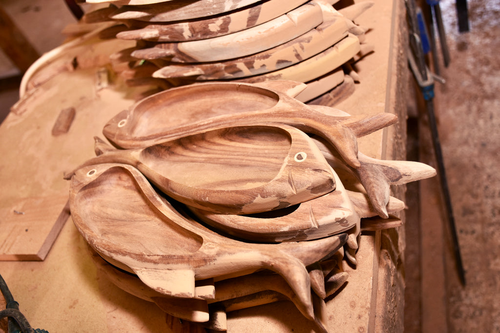 Handcrafted Fish Serving Platter Set – 3 Pieces